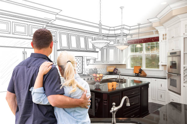 Custom kitchen cabinets installed in a Waterford Works home